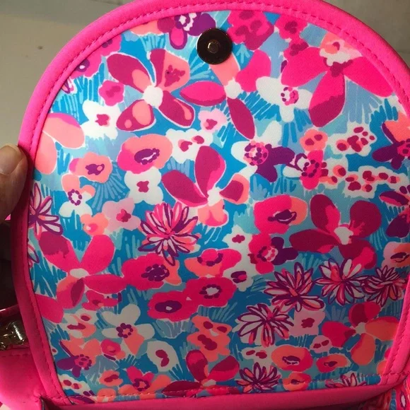SALE! NWT LILLY PULITZER Giavanna Neoprene Bright Pink Crossbody Bag Great Gift - Picture 10 of 14